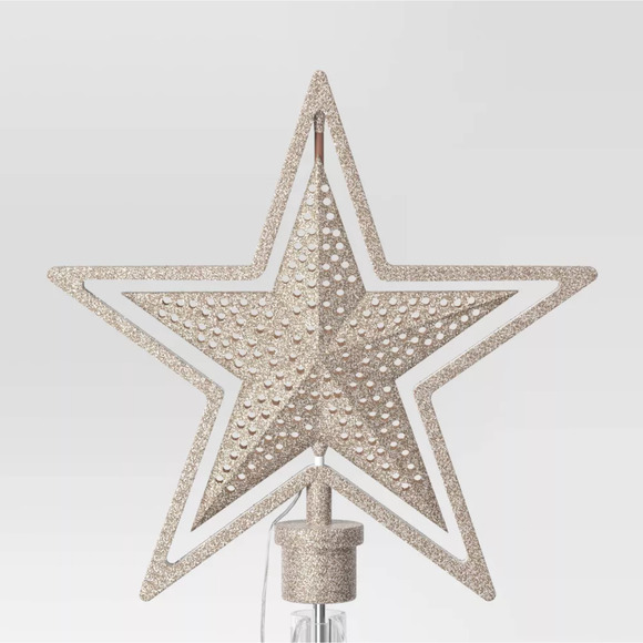 Light Up Rotating Star Christmas Tree Topper 5 Point Gold Lit Holiday Decor - Picture 6 of 6